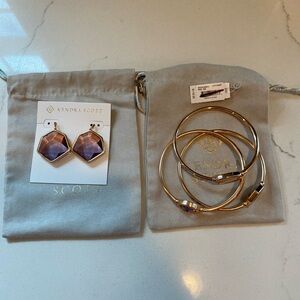 Kendra Scott Vanessa earrings and Natalia  bangle Set